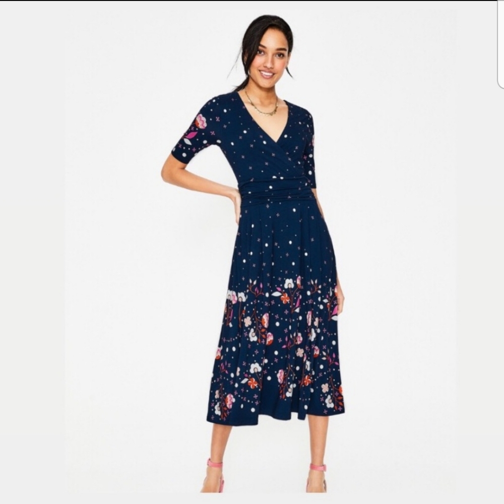 Boden Kassidy Jersey Dress in Navy Floral